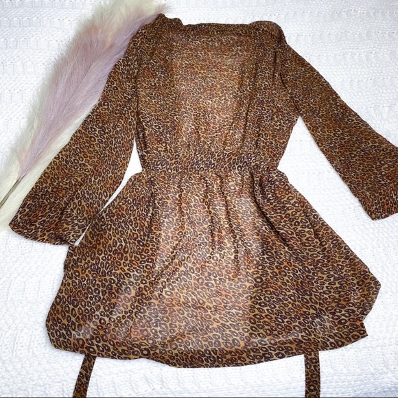 Victoria’s Secret Leopard Print Semi-Sheer Rare Unique Robe or Swimsuit Cover-Up - Picture 8 of 16